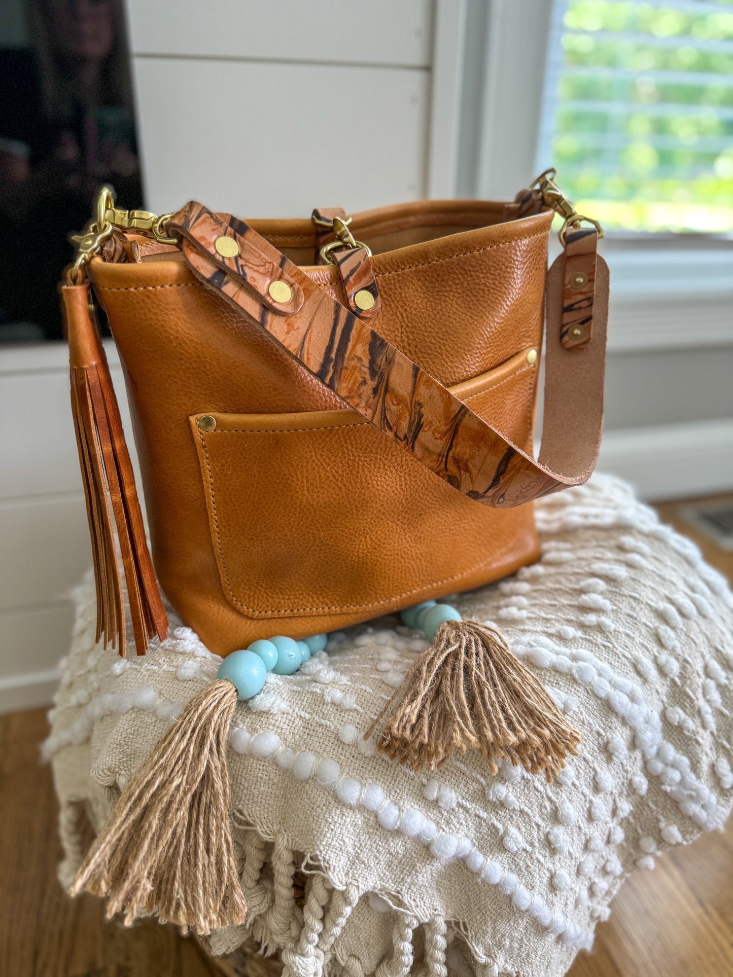 Bennett “shorty” Bucket in Honey Saffron Italian Leather