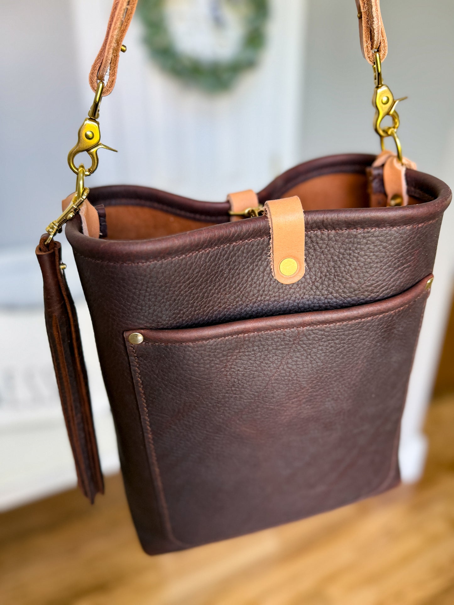 Bennett Bucket in Espresso Kodiak Full Grain Leather