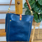 Bennett Bucket in Italian Denim Blue Vachetta Leather