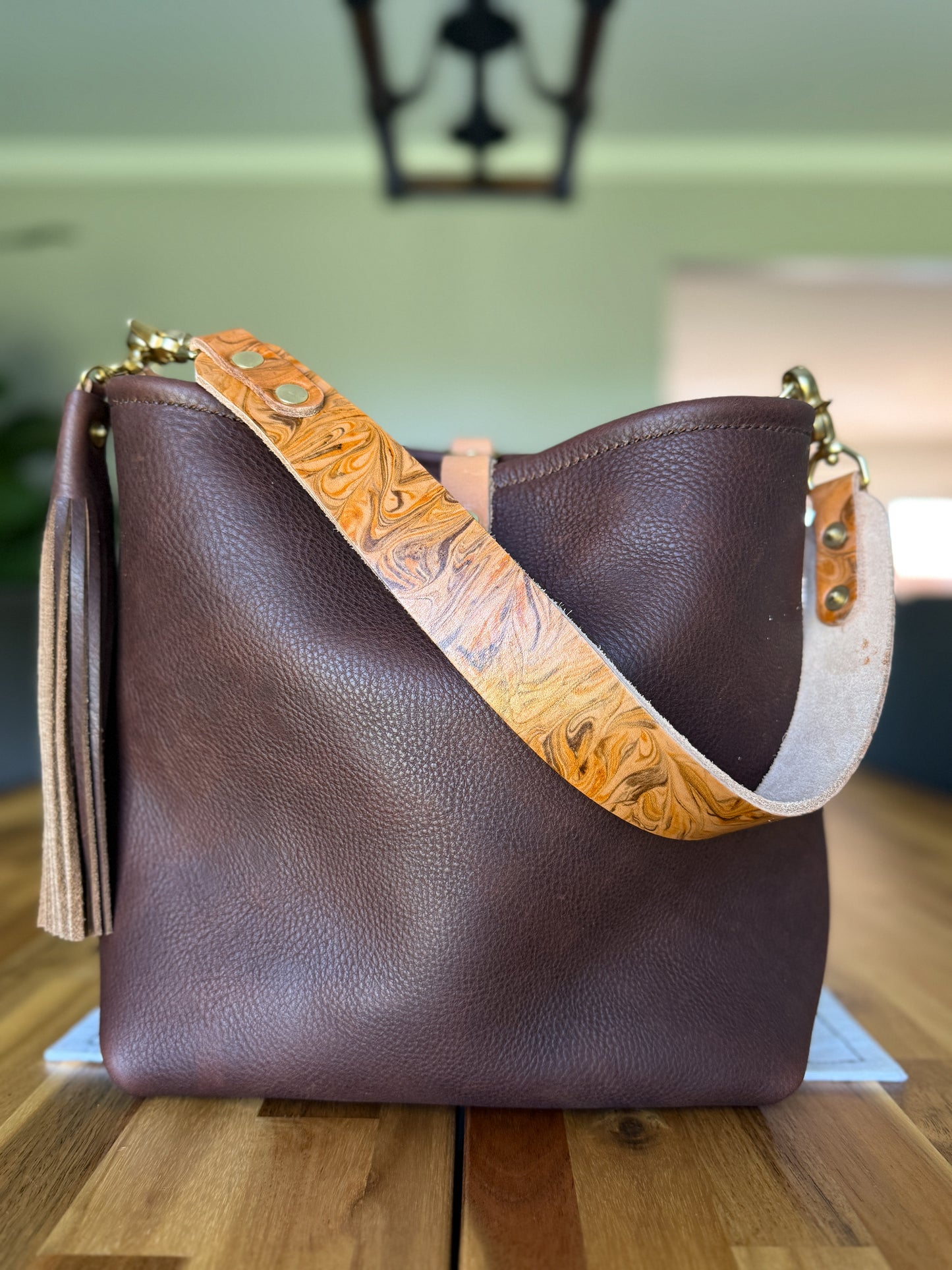 Hobo Bucket Horween Chocolate Full Grain Leather