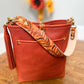 Bennett Bucket in Brick Bison Full Grain Leather w/Candy Strap