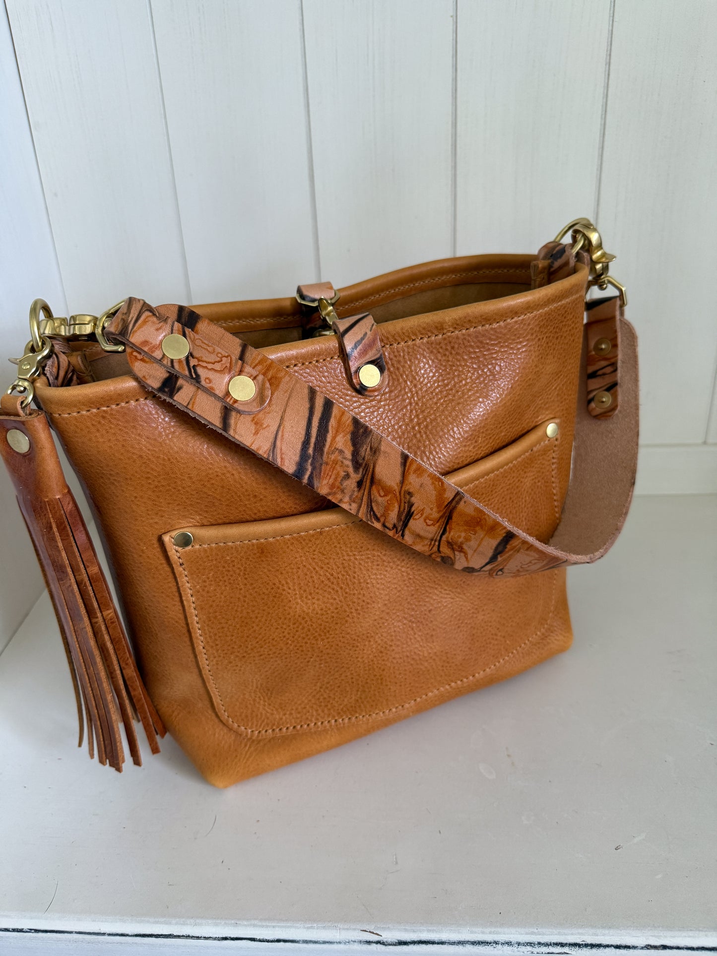 Bennett “shorty” Bucket in Honey Saffron Italian Leather