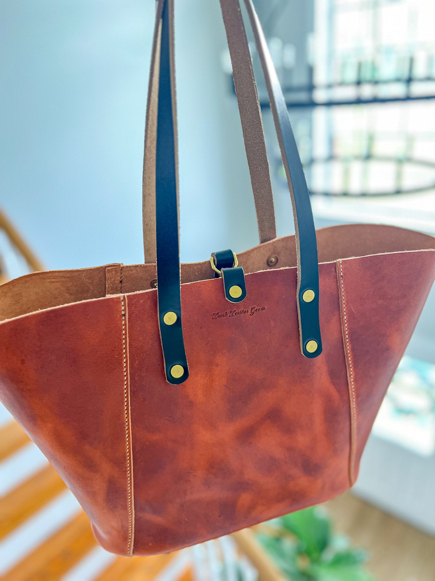 Large Shopper Tote in Horween English Tan Derby Leather