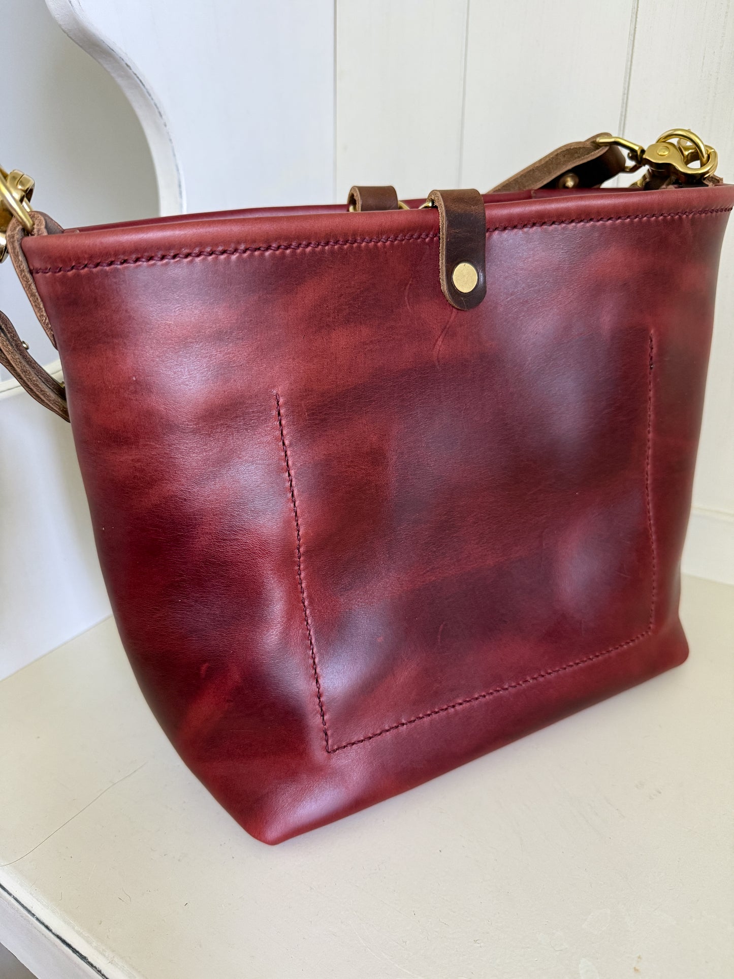 *See Description* Bennett “shorty” Bucket in Burgundy Chromexcel Horween