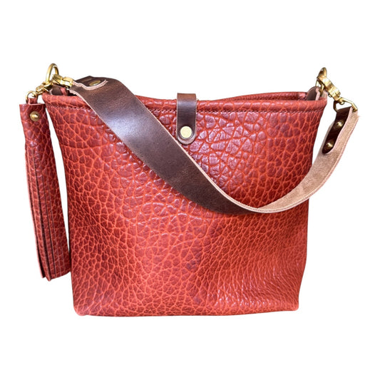 Hobo Bucket in Chestnut Full Grain Bison Leather