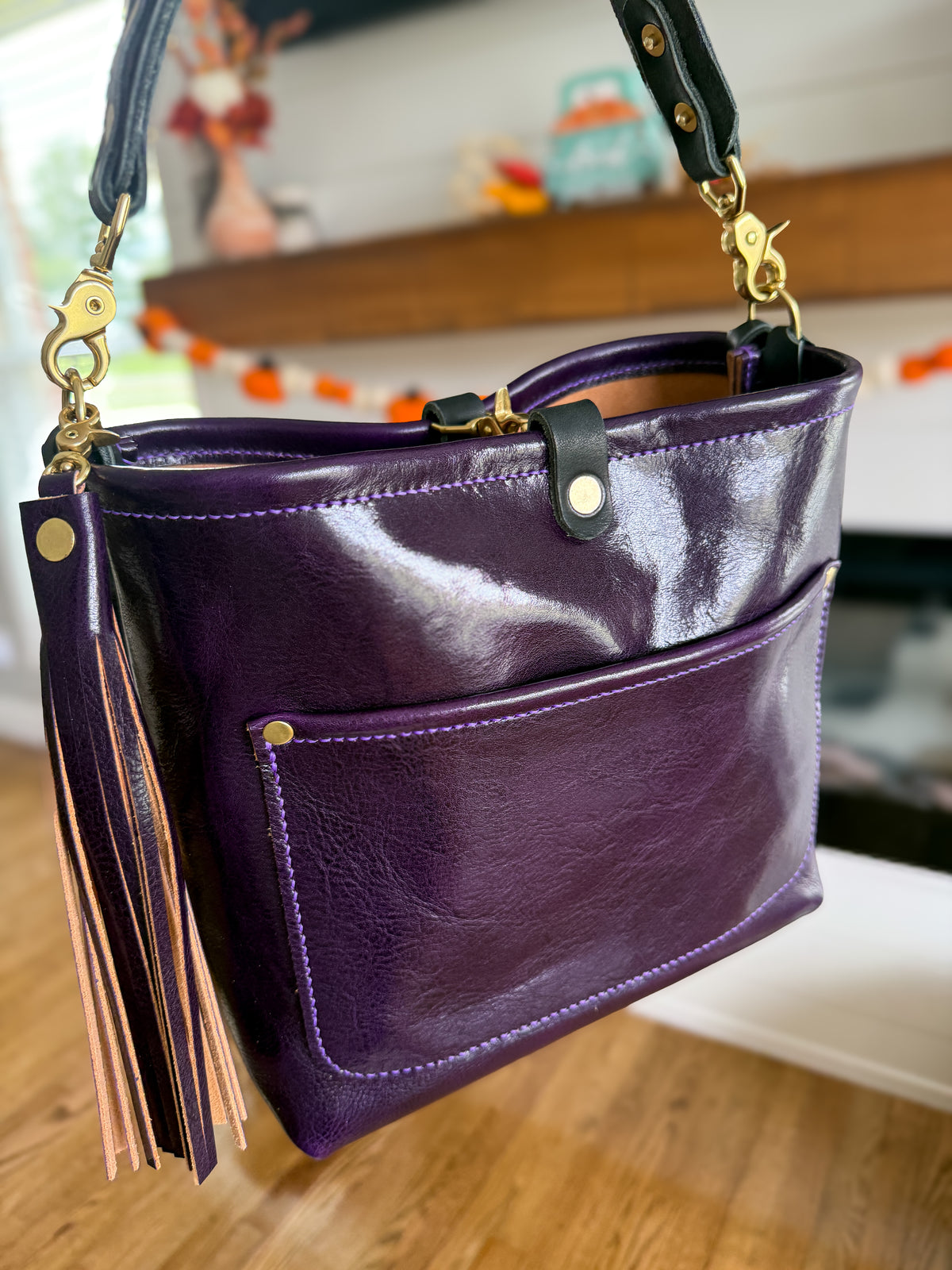 Bennett “shorty” Bucket in Eggplant Cuoio Italian Leather