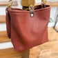 Hobo Bucket in Chestnut Full Grain Bison Leather