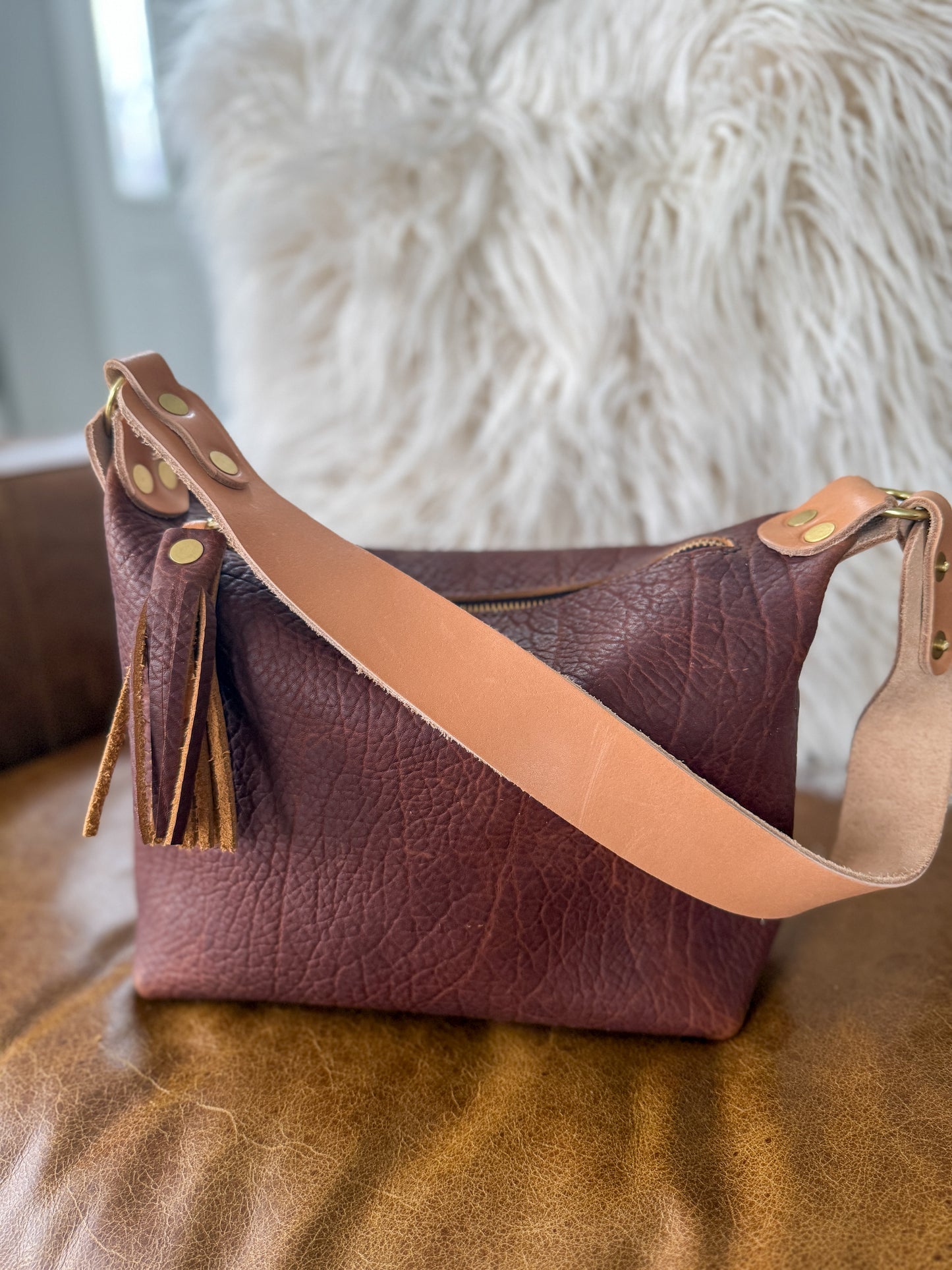 NEW Heidi Hobo Sling in Maple Cherry Shrunken Bison