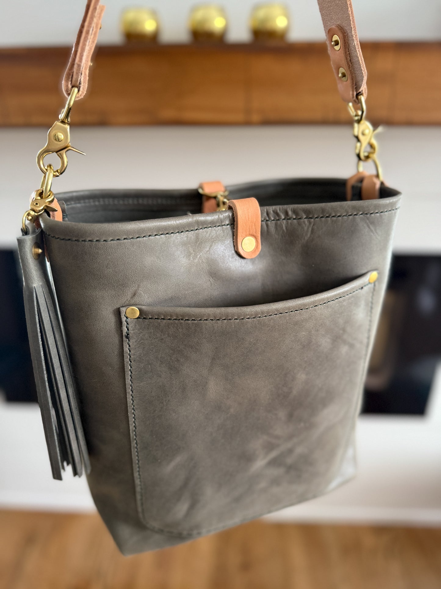 Bennett Bucket in Seagrass Derby Horween