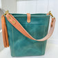 Bennett Bucket in Aqua Pearl Horween
