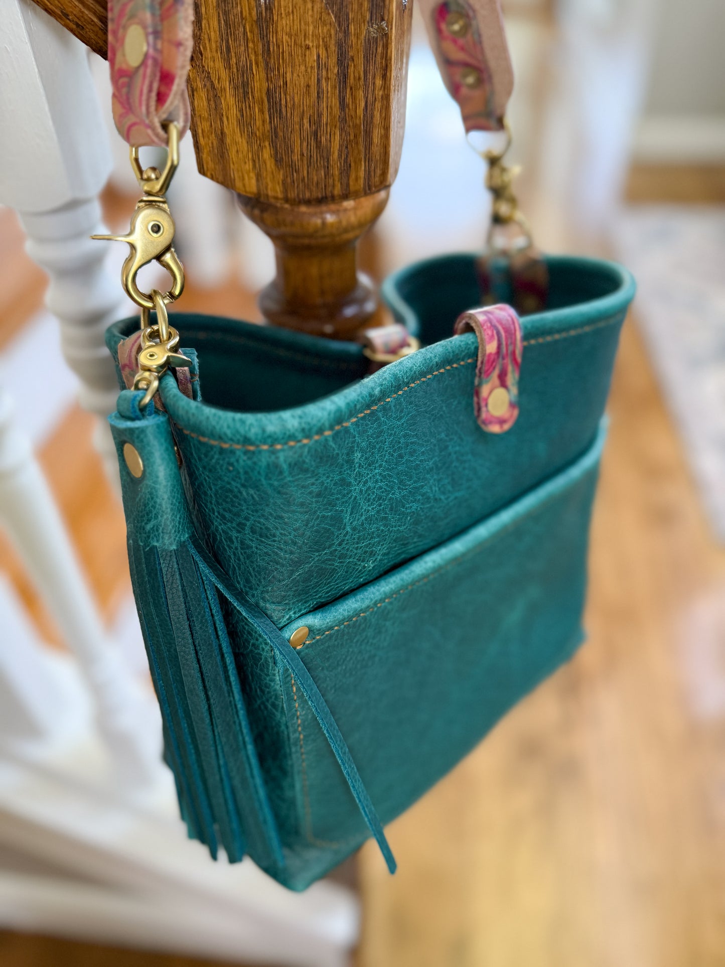Bennett “shorty” Bucket in Blue Moon Bison w/Candy Strap