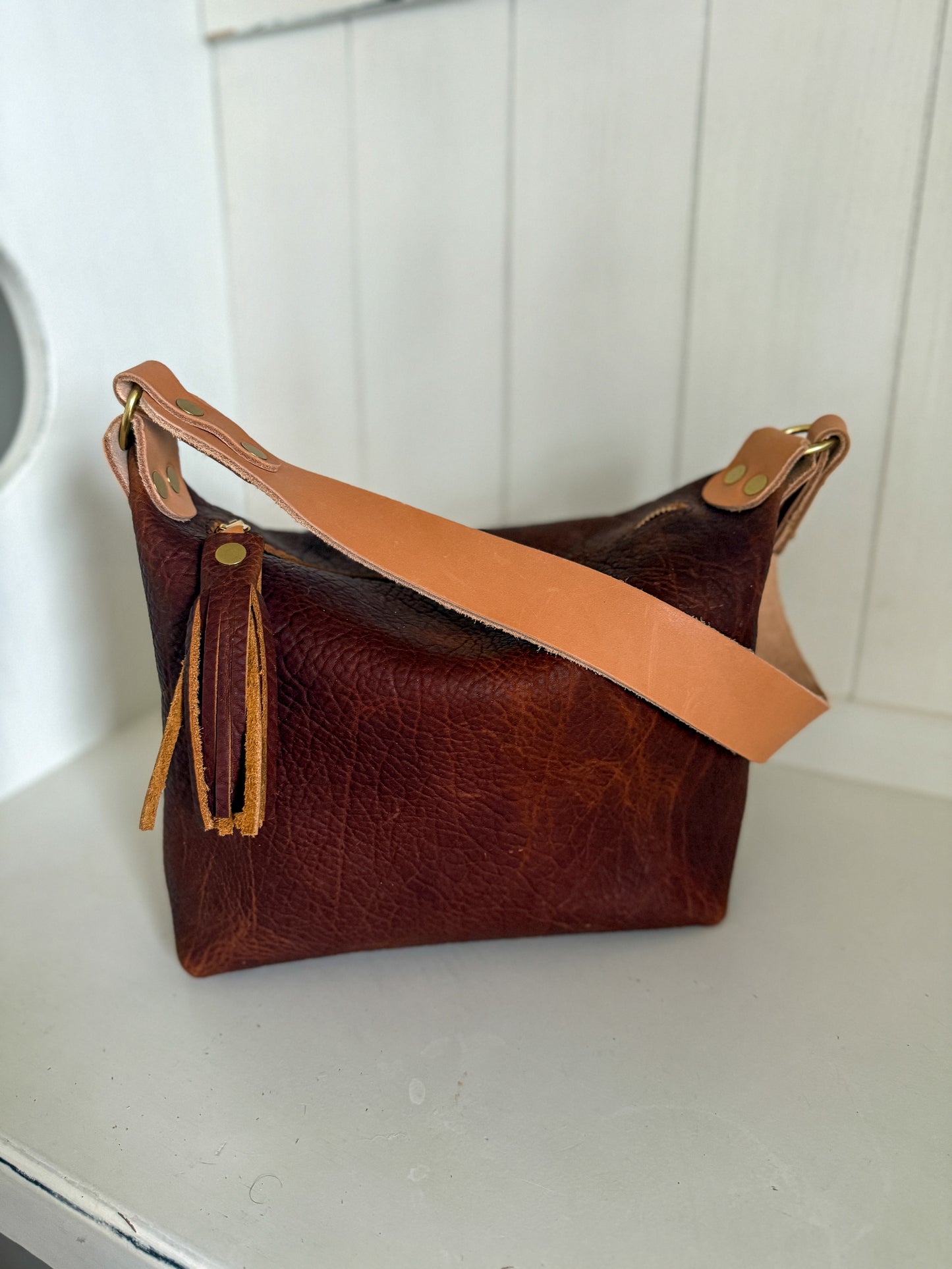 NEW Heidi Hobo Sling in Maple Cherry Shrunken Bison