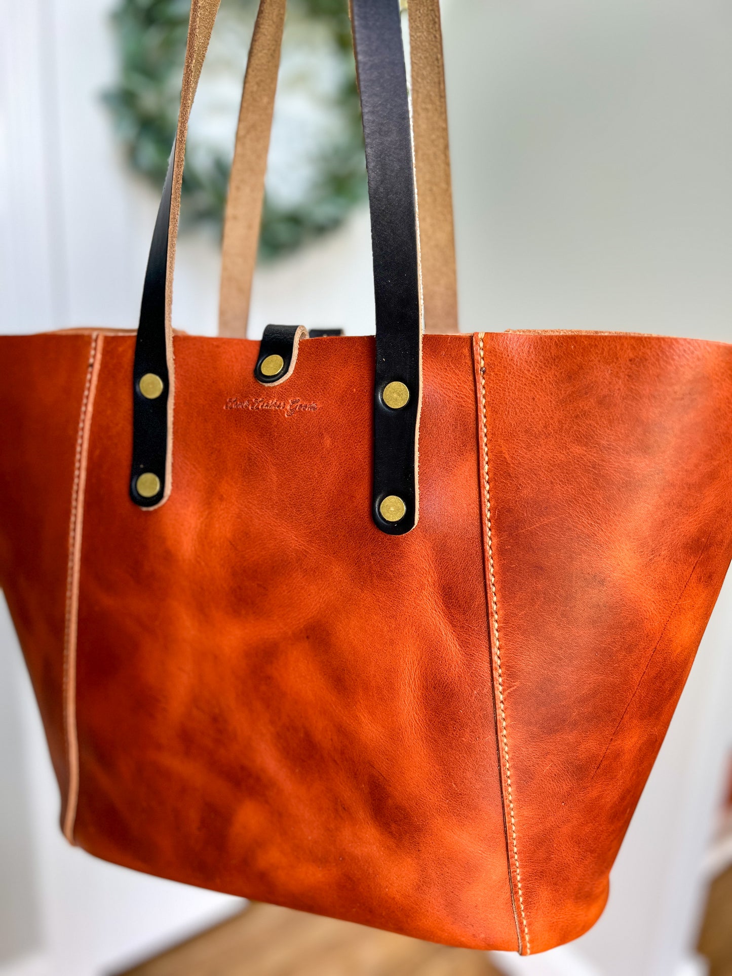 Large Shopper Tote in Horween English Tan Derby Leather