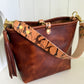 Hobo Bucket in Horween Brown Nut Dublin w/Candy Strap