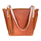 East West Tote in Tawny Full Grain Leather with foot/base