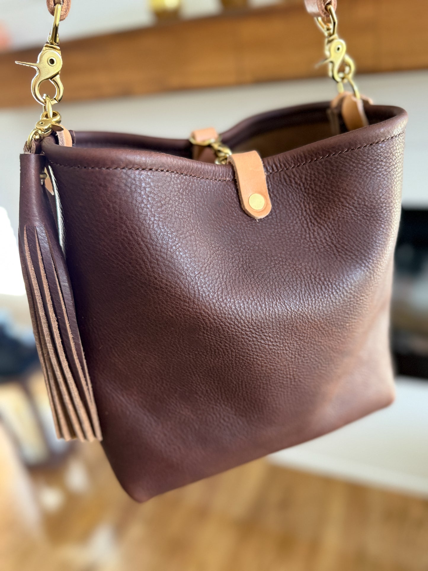 Hobo Bucket Horween Chocolate Full Grain Leather