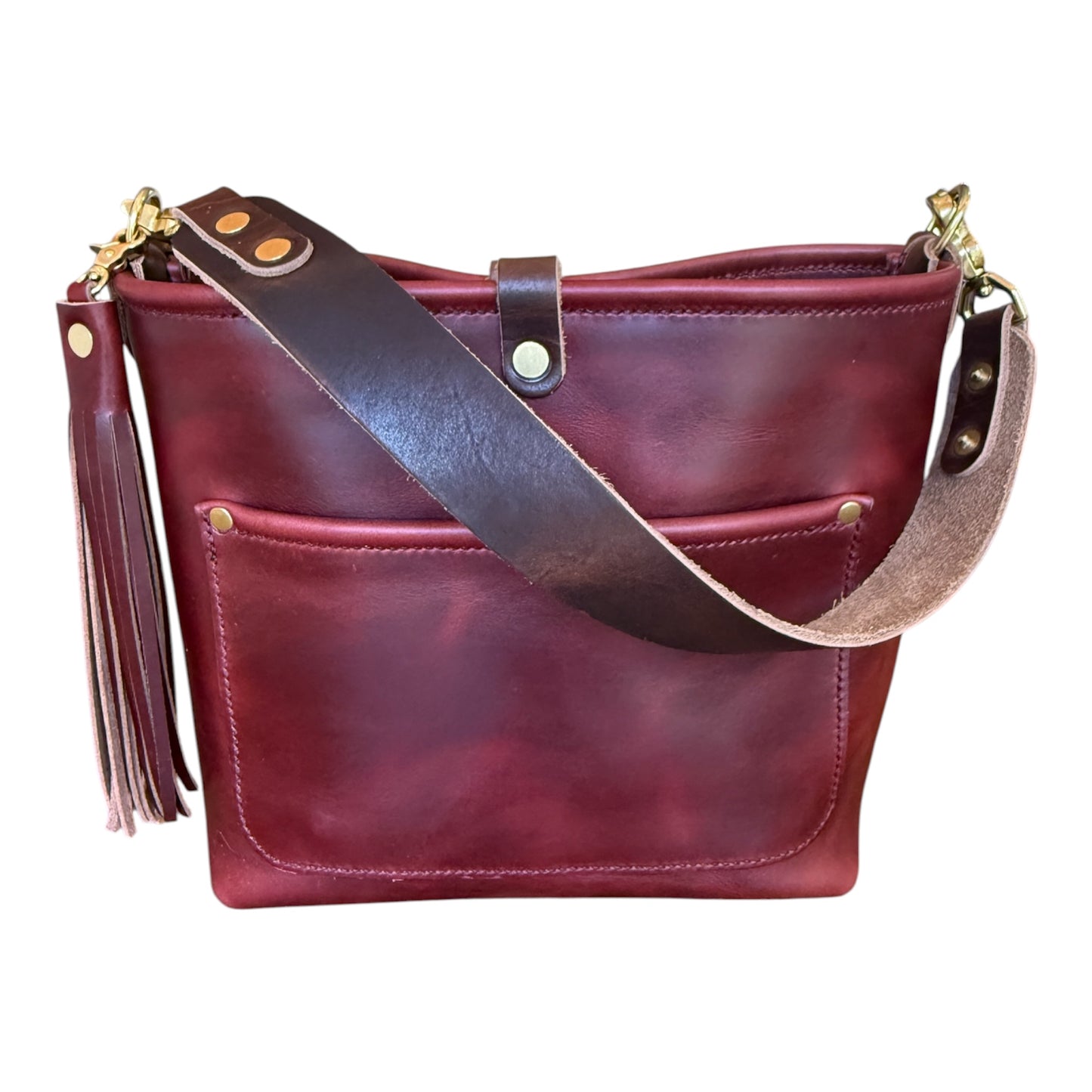*See Description* Bennett “shorty” Bucket in Burgundy Chromexcel Horween