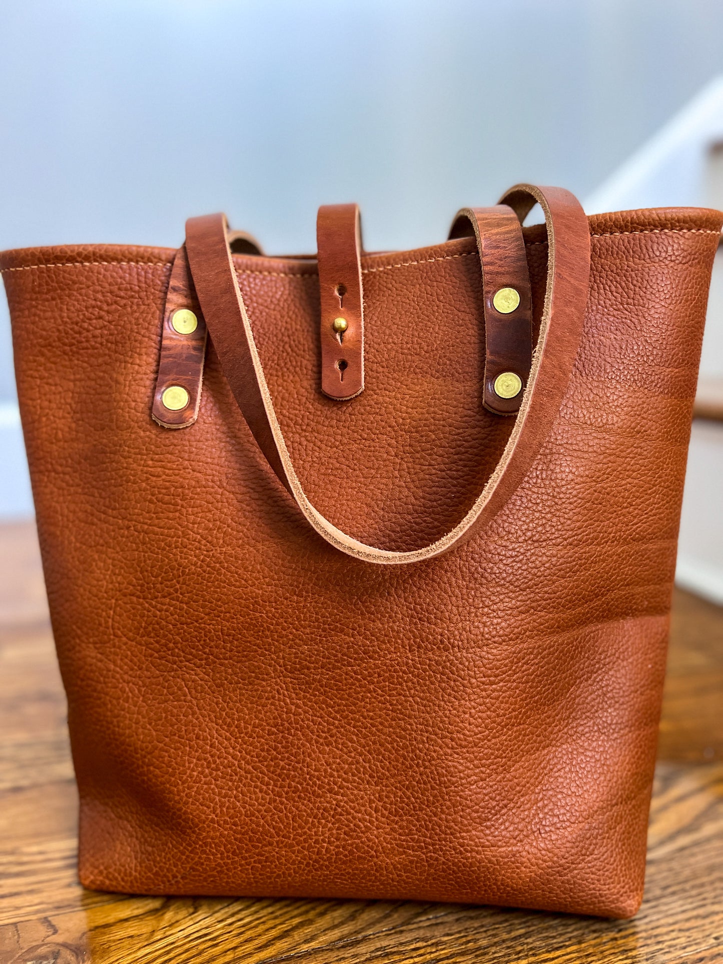 Tall Tote in Horween Montana Cognac