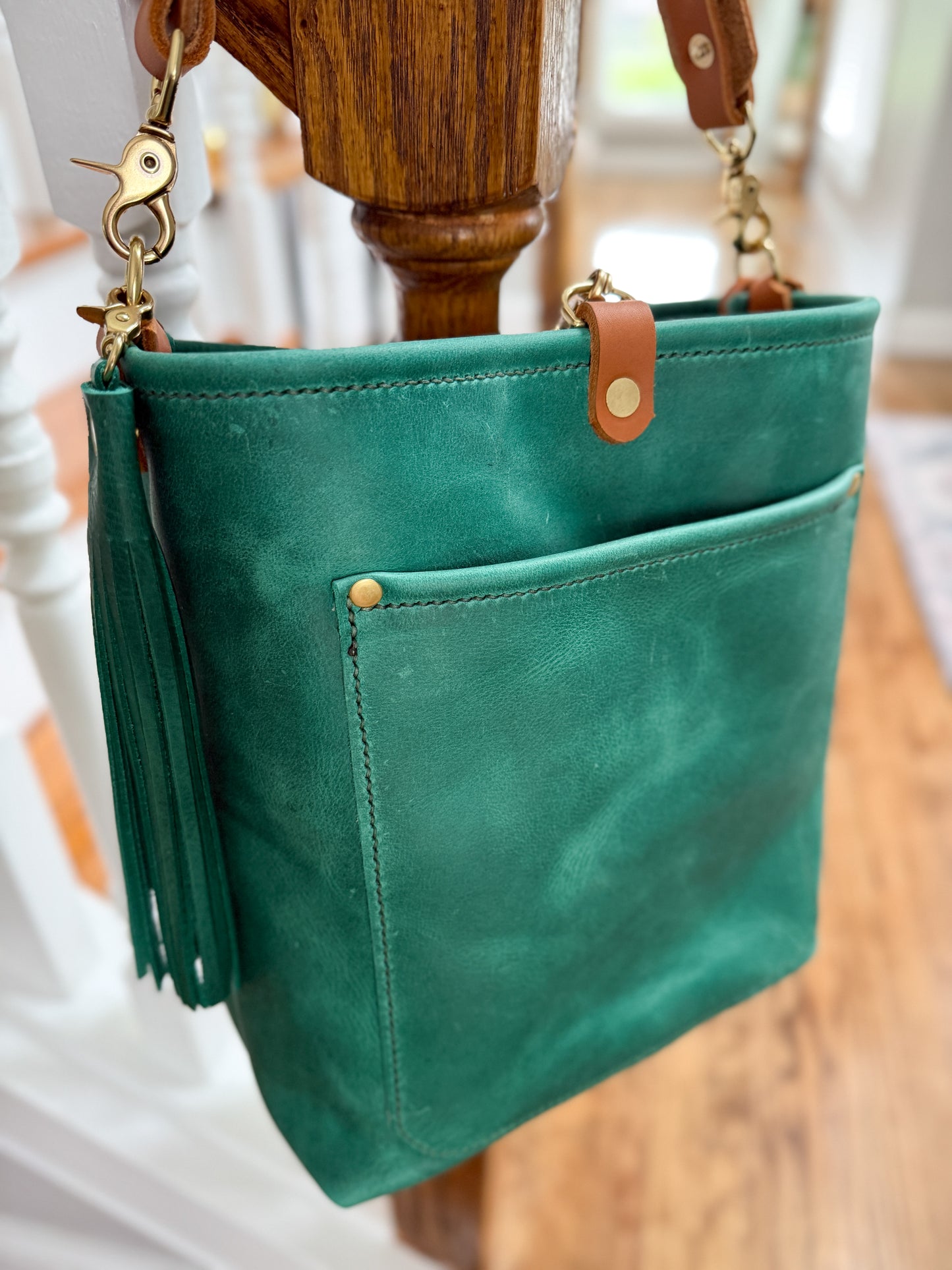 Bennett Bucket in Teal Full Grain Leather