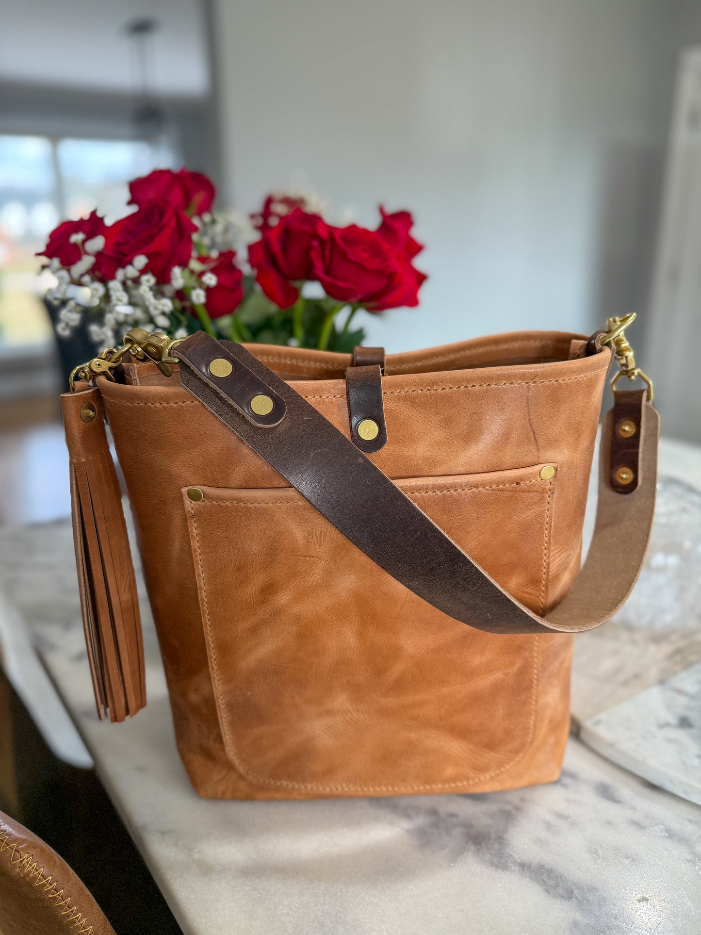 Bennett Bucket in Light Natural Derby Horween
