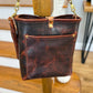 Bennett Bucket in Coffee Full Grain Bison Leather w/Dyed Strap
