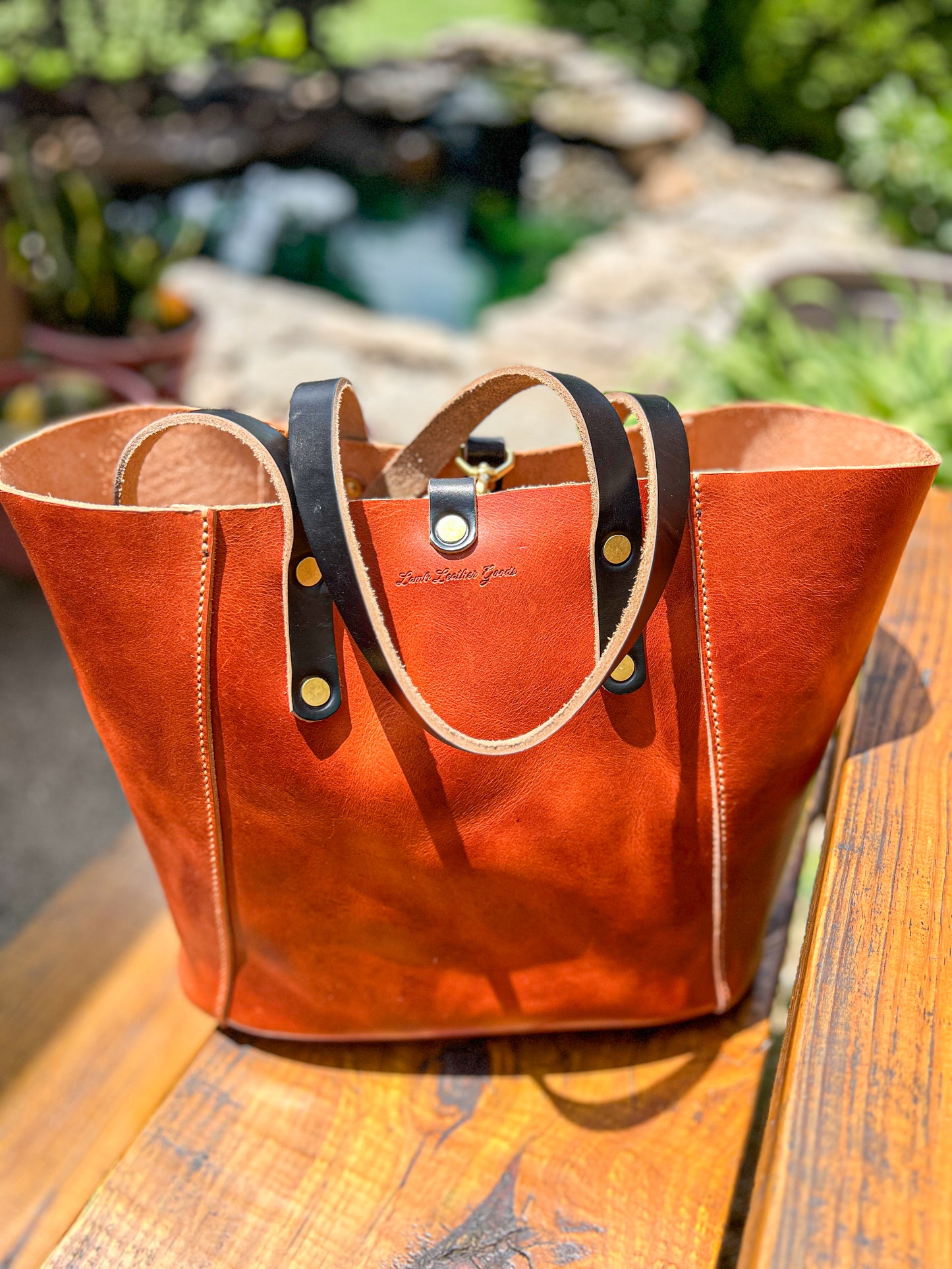 Large Shopper Tote in Horween English Tan Derby Leather