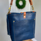 Bennett Bucket in Italian Denim Blue Vachetta Leather