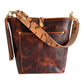 Bennett Bucket in Coffee Full Grain Bison Leather w/Dyed Strap