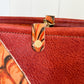 Hobo Bucket in Brick Full Grain Bison w/Candy Strap