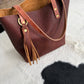 Classic Tote in Cherry Mahogany Full Grain Bison