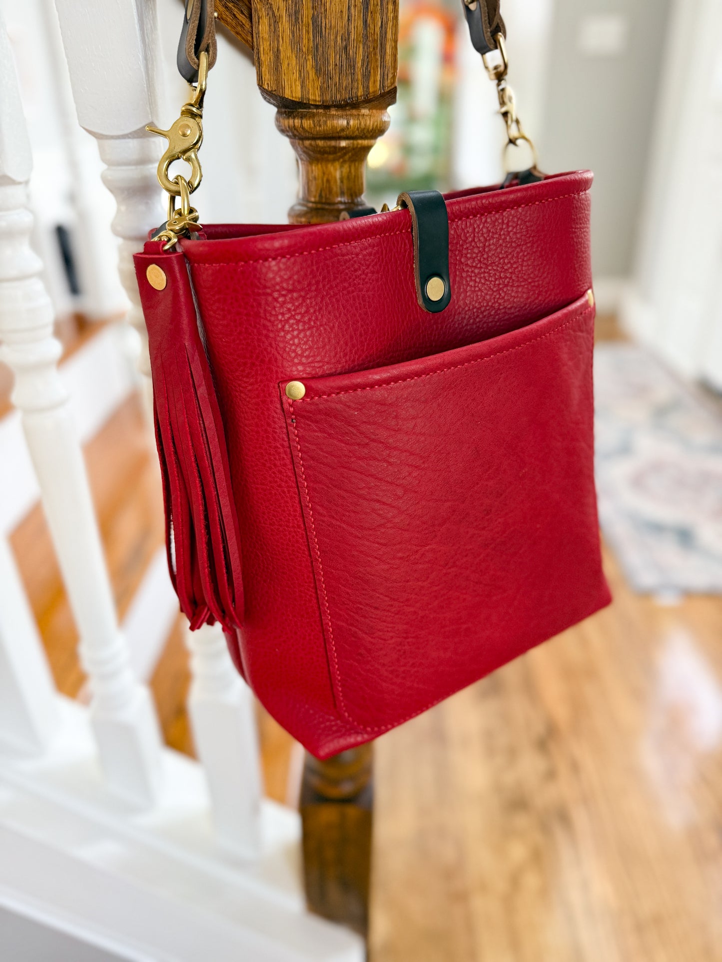 Bennett Bucket in Full Grain Red Bison