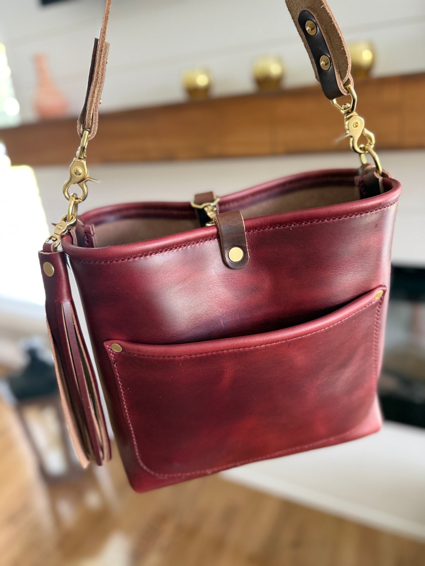 *See Description* Bennett “shorty” Bucket in Burgundy Chromexcel Horween