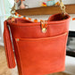 Bennett Bucket in Brick Bison Full Grain Leather w/Candy Strap
