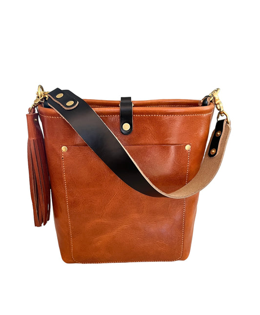 Bennett Bucket in Full Grain Toffee Vegetable Tanned Leather