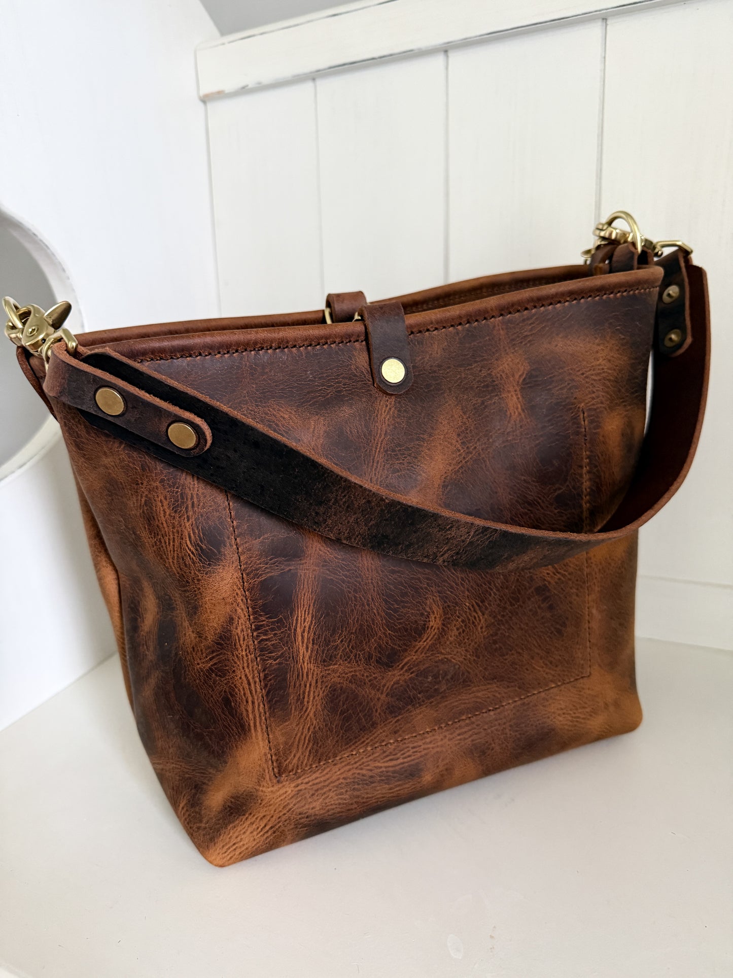 Hobo Bucket in Old Soul Full Grain Leather