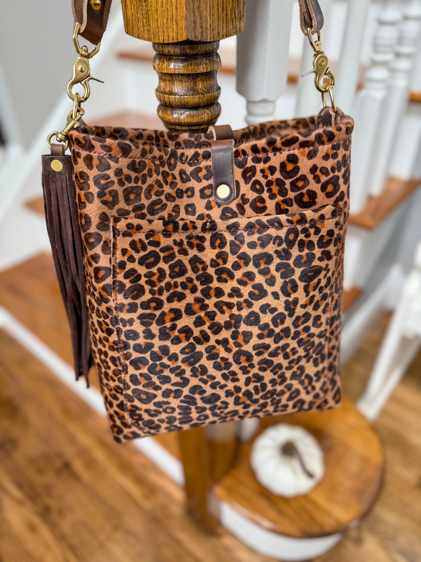 Bennett Bucket in Hair on Hide Cowhide