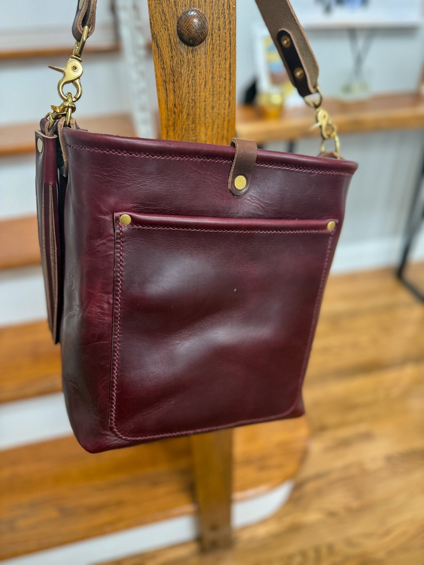Bennett Bucket in Black Cherry Horween Chromexcel