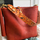 Hobo Bucket in Brick Full Grain Bison w/Candy Strap