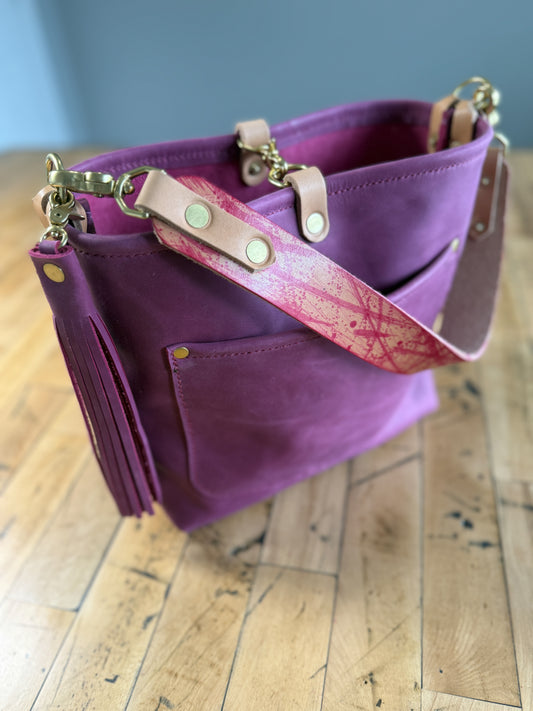 Bennett “shorty” Bucket in Electric Pink Full Grain Leather