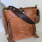 Western Bennett Bucket in Horween Natural Derby w/fringe