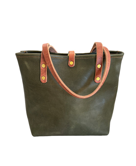 Classic Tote in Olive Italian Vachetta