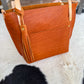 East West Tote in Tawny Full Grain Leather with foot/base