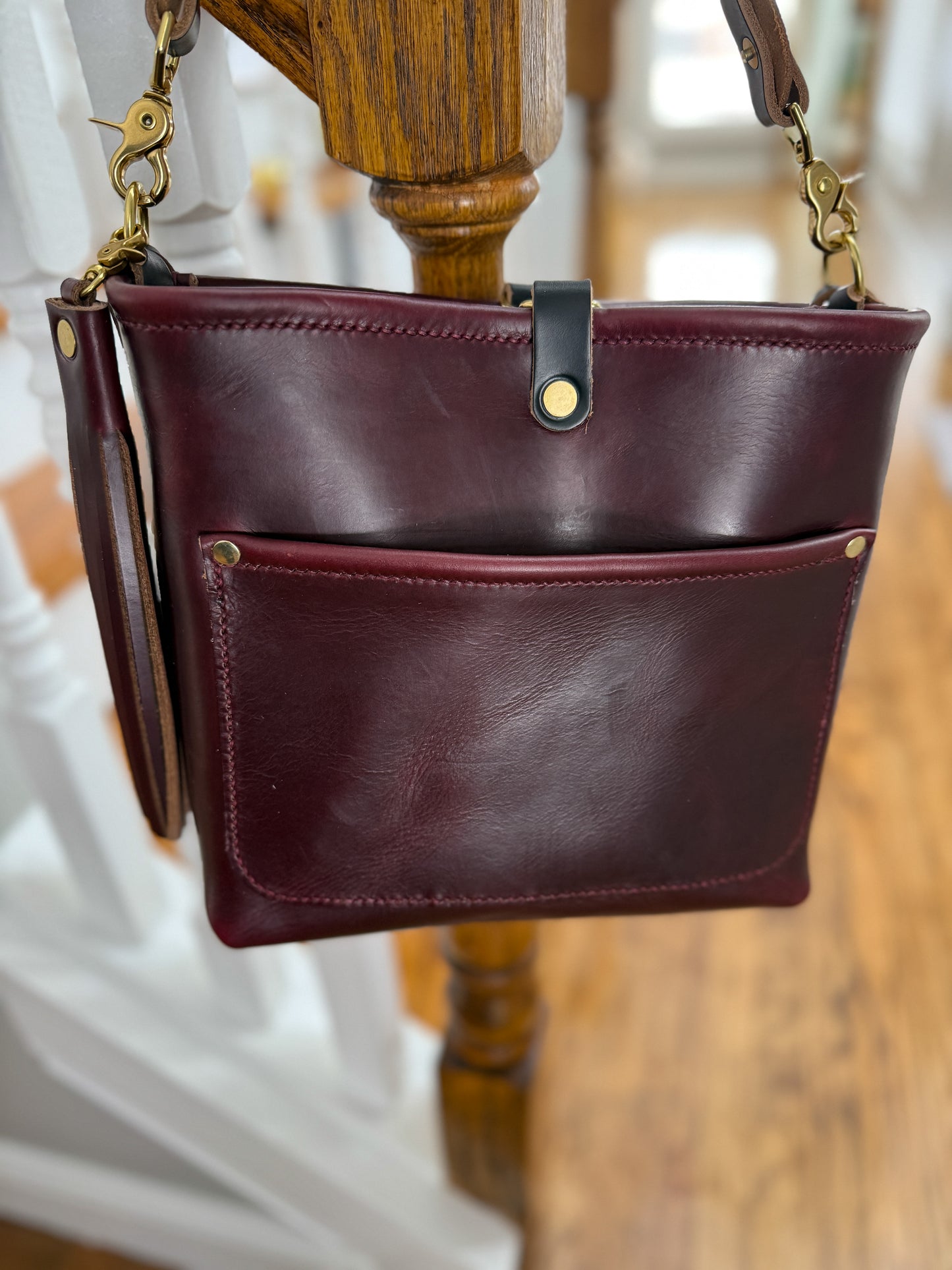 Bennett “shorty” Bucket in Horween Black Cherry Chromexcel