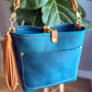 Bennett “shorty” Bucket in Turquoise Vachetta