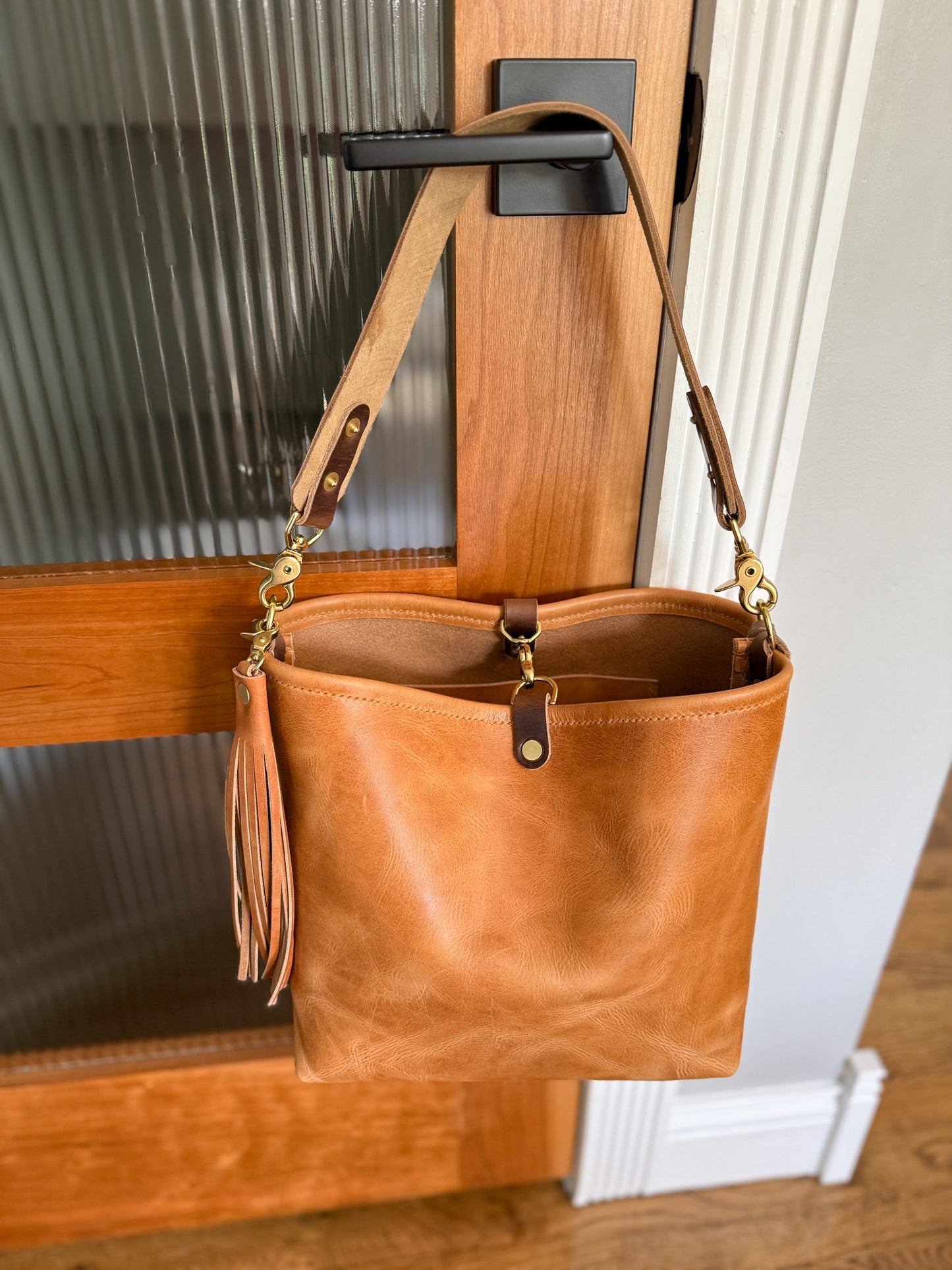 Hobo Bucket in Light Natural Horween Derby