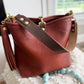 Hobo Bucket in Chestnut Full Grain Bison Leather