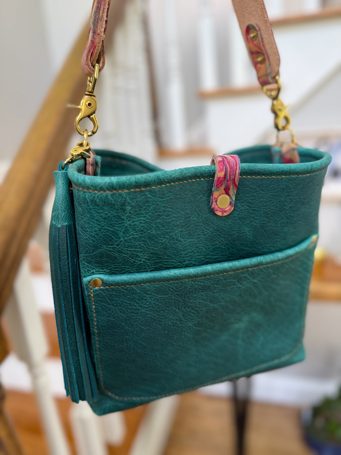 Bennett “shorty” Bucket in Blue Moon Bison w/Candy Strap