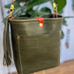 Bennett Bucket in Italian Olive Vachetta Leather