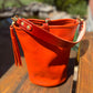 O Ring Bucket Bag in Mandarin Vachetta