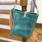 Bennett Bucket in Aqua Pearl Horween